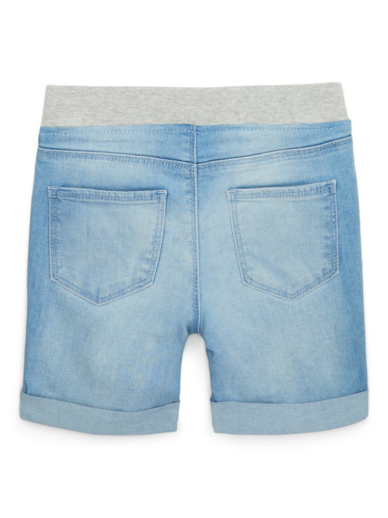 Wonder Nation Girls Denim Shorts with Knit Waistband Sizes 4-18