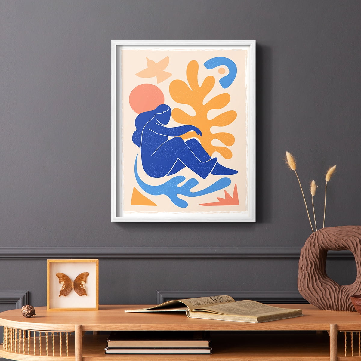 Matisse CCCLXII in White Solid Wood 16 x 20 Framed Print