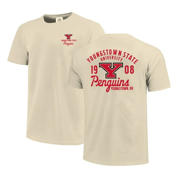 Men's Cream Youngstown State Penguins Comfort Colors Mascot Overlay T-Shirt