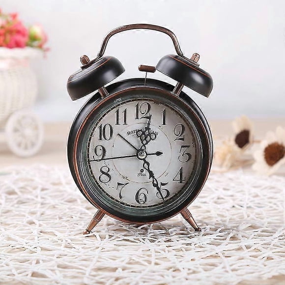 Old Fashioned Alarm Clock, Retro Mechanical Alarm Clock, Old Alarm Clock Traditional Alarm Clock with Night Light (Black)_Perfect Gift