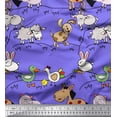 thumbnail image 1 of Soimoi Poly Georgette Fabric Bird & Animals Cartoon Fabric Prints by Yard 42 Inch Wide, 1 of 3