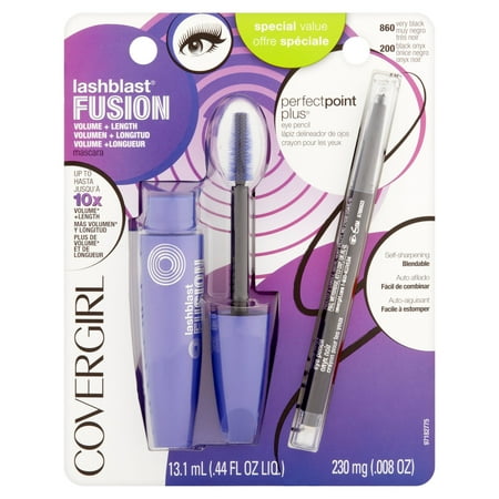 CoverGirl LashBlast Fusion Mascara & Perfect Point Plus Eyeliner, 2pc