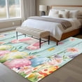 thumbnail image 4 of Large Area Rugs for Living Room Bedroom, Easter 6'x9' Rug Washable Carpet Runner Indoor Outdoor, Spring Rabbit Feet Eggs Flower Green Wooden Grain Non Slip Floor Mats Rug for Kitchen, Playroom, 4 of 8
