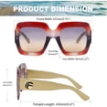 thumbnail image 3 of FEISEDY Oversized Square Sunglasses Multi Tinted Glitter Frame Stylish Inspired B2276, 3 of 6