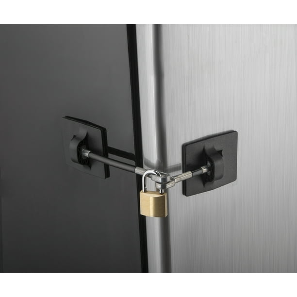 Refrigerator Door Lock (Black With Keyed Padlock)
