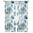 thumbnail image 3 of Blue Floral Sheer Curtains 84 Inches Long 2 Panels Set, Window Sheer Curtains for Living Room/Bedroom, Watercolor Farmhouse Flowers Painting Light Filtering Rod Pocket Curtain 52'' x 84'' x 2, 3 of 7