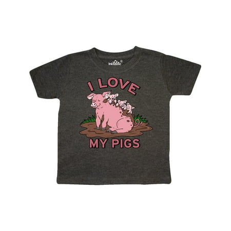 

Inktastic I Love My Pigs with Cute Pig Family Gift Toddler Boy or Toddler Girl T-Shirt