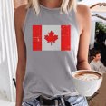 thumbnail image 2 of Womens Canada Day Tank Top Sleeveless Summer Shirt Tops Round Neck Patriotic Maple Leaf Tops Basic, 2 of 4