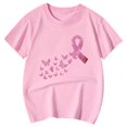 thumbnail image 4 of Rggeeun Baby Girl Blouse Cute Glitter Butterfly & Tie Pattern Short Sleeve Crew Neck Smooth Lightweight for Summer Outdoor Picnics Lovely Tops,Pink,11-12 Years, 4 of 4