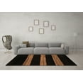 thumbnail image 3 of Ahgly Company Indoor Round Abstract Brown Modern Area Rugs, 4' Round, 3 of 4