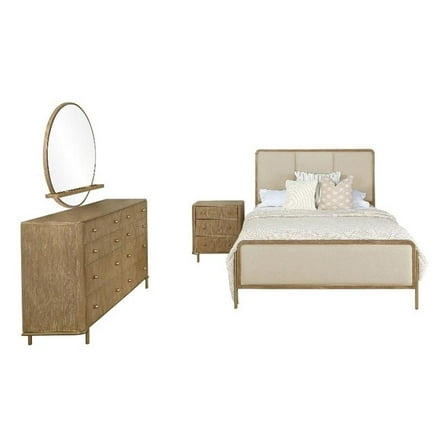 Arini 4-piece Queen Bedroom Set Cream and Sand Wash