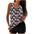 thumbnail image 2 of QETYUW Two Piece Tankini Swimsuits for Women Tummy Control Bathing Suit with Boyshorts Floral Print Modest Swimwear, 2 of 6