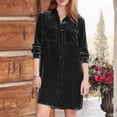 thumbnail image 2 of Riforla Red Golden Velvet Shirt Dress Christmas Velvet Dress Evening Dress Party Dress for Women Dresses for Women Black M, 2 of 6