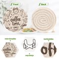 thumbnail image 4 of Coil Coasters Set of 6，Coffee Time Now3.94-inch diameter printed on one side, non-slip, heat-insulating, moisture-wicking home accessory., 4 of 7