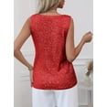 thumbnail image 2 of Women's Sequin V-Neck Tank Top Party Style Sleeveless Top, 2 of 5