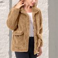 thumbnail image 1 of Puntoco Abrigo Moda Mujer Sólido Botón De Invierno Cálido Retro Manga Larga Abrigo De Felpa De Doble Cara Manga Larga Sin Sombrero Abrigo/Chaqueta Informal Liquidación Puntoco Puntoco-1, 1 of 9