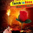 thumbnail image 2 of Antorcha a rosa (1 unidad) Truco de magia de fuego Flor que aparece en llamas Accesorios para magos profesionales Magia mentalismo para espectáculos de novias/bodas o calles, 2 of 5