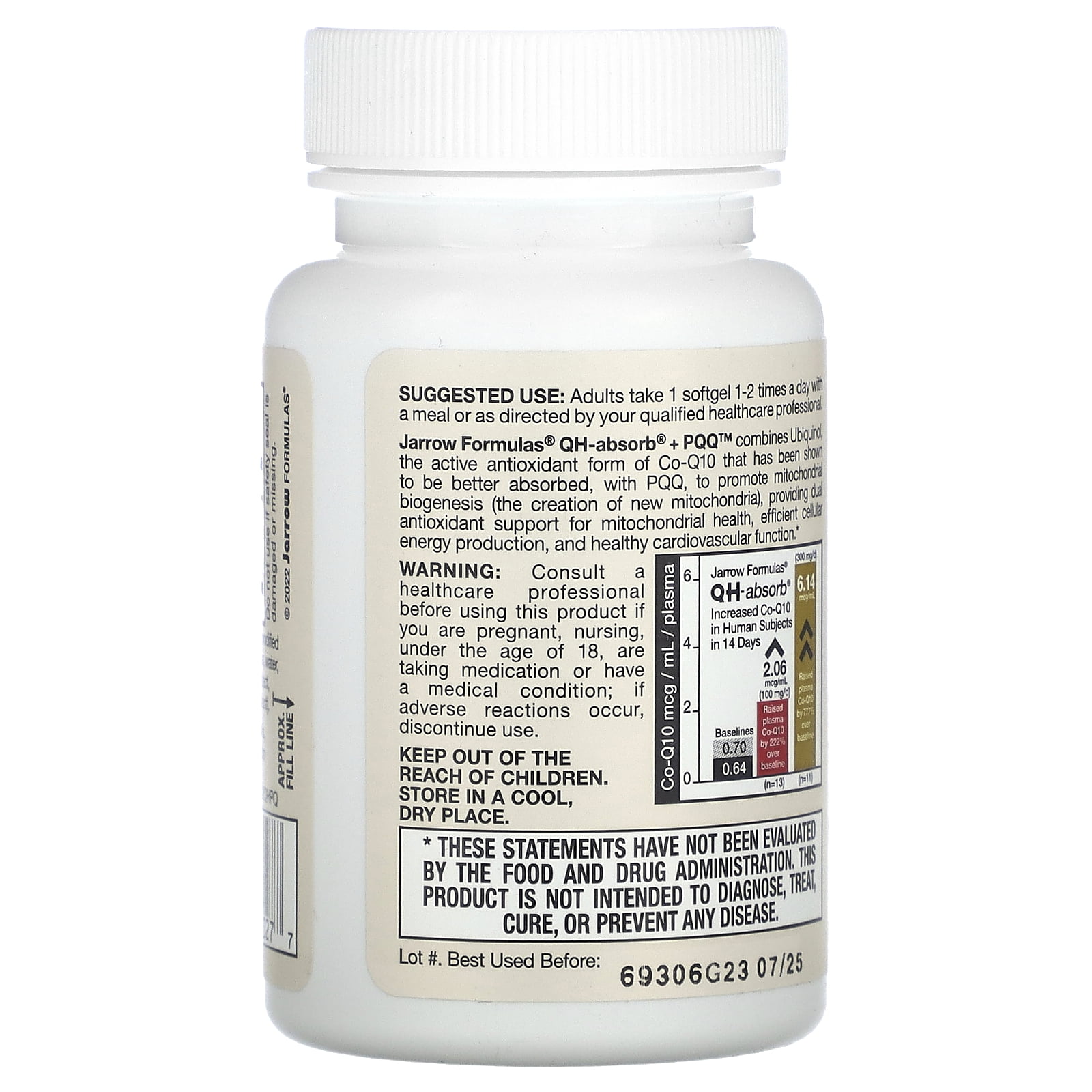 Jarrow Formulas Ubiquinol Plus Pyrroloquinoline Quinone, Supports Heart Health and Cognitive Function, 30 Softgels