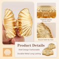 thumbnail image 4 of Pinzas para el pelo Yougeigy Seashell Gold Metal, 2 unidades, para mujer, 4 of 7