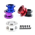 thumbnail image 3 of Car Competitive Racing Modified Steering Wheel Multicolor Quick Release Base Booster Pad Universal Metal 5cm Black, 3 of 5