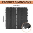 thumbnail image 6 of TrumanPick 36 PCS Deck Tiles Patio Pavers Interlocking Flooring Tiles 12"W x 12"L Waterproof Outdoor Flooring for Patio Garden Balcony Backyard All Weather Use, Dark Gray, 6 of 12