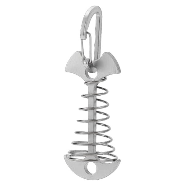 Hugtrwg Hebilla Cuerda Viento Con Gancho Resorte Portátil para Clavos Espina Pescado para Acampar (plata)