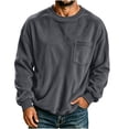 thumbnail image 2 of qafoshin Mens Corduroy Sweatshirt Fall Winter Long Sleeve Shirts Casual Fashion Loose Pullover Tops with Pocket, 2 of 6