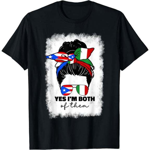 Half Italian And Puerto Rican Rico Italy Flag Girl For Women Black T-Shirt Casual Crew Neck Top
