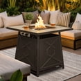 thumbnail image 5 of Nuu Garden Outdoor 28" Square 50000 BTU Propane Gas Fire Pit Table with Lid and Lava Rocks, Cover, MGO Tabletop Fire Pit Table, Black, 5 of 10
