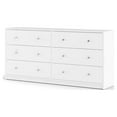 2 Piece Modern Wood Dresser and Nightstand Bedroom Set in White
