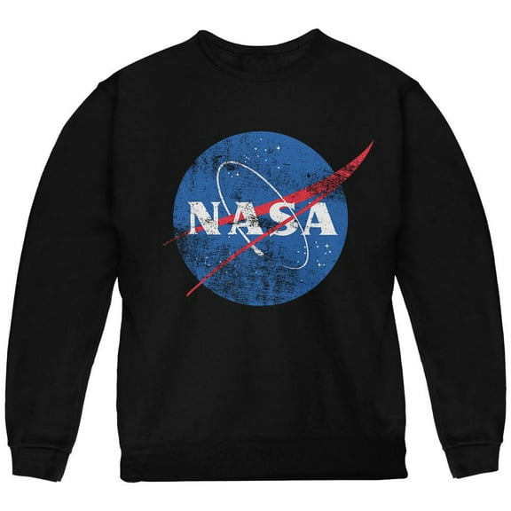 NASA Distressed Logo Youth Sweatshirt Black YLG