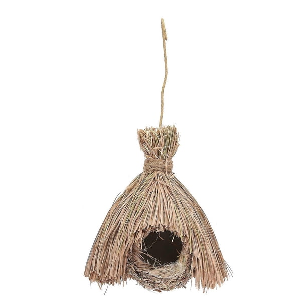 Bird Nest Drop Shaped Decorative Birdhouse Handwoven Wooden Bird Cage Parrot House Embellishment for Crafting Weaving Birds Shelter Decoration