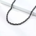 thumbnail image 4 of QQTDFG 7-40'' 4/5/8mm Mens Jewelry Multi-Color Stainless Steel Byzantine Chain Necklace-Silver Black-8mm-16 inch, 4 of 6