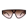 thumbnail image 3 of Womens Lion Emblem Triangular Shield Luxury Fashion Sunglasses Brown, 3 of 4