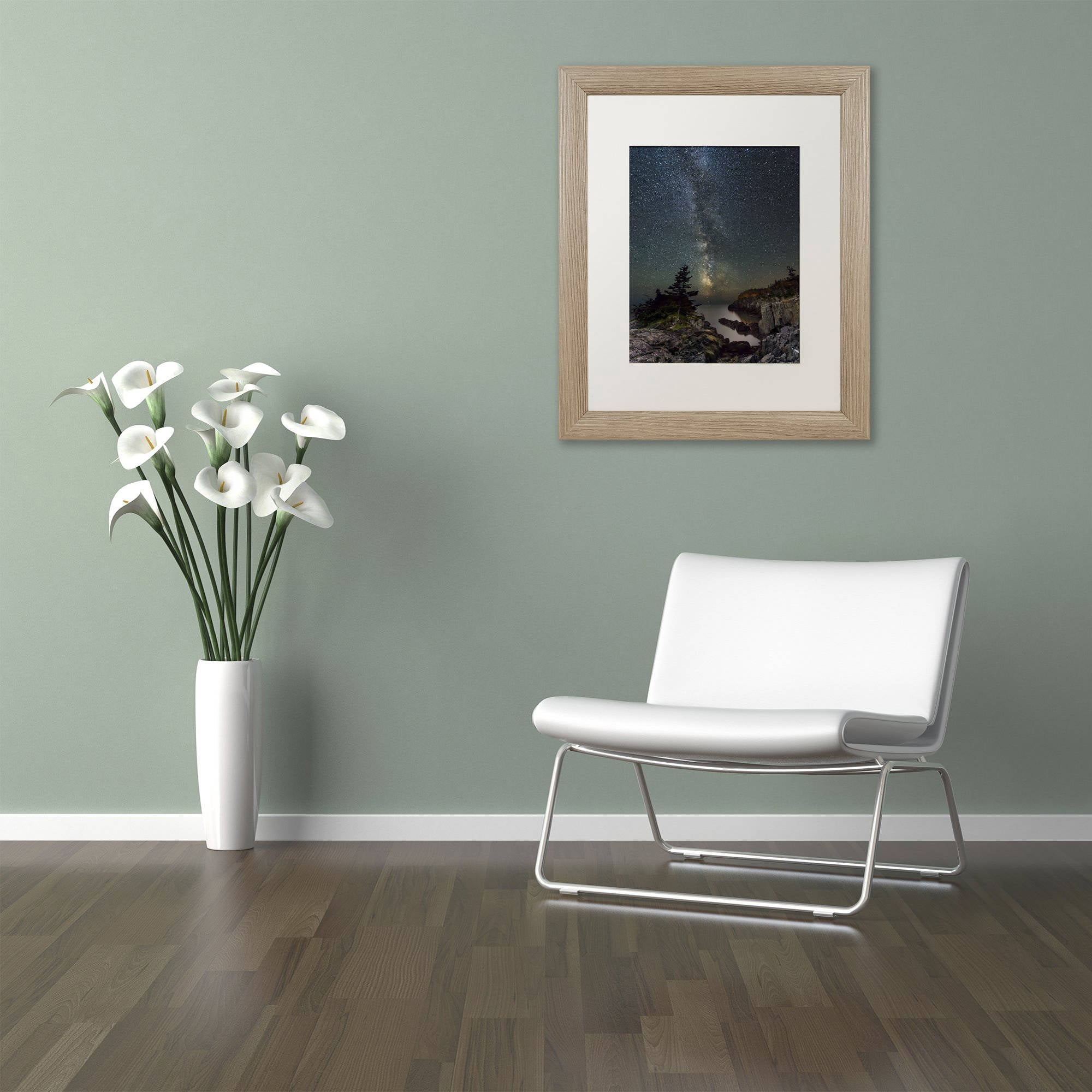 Trademark Fine Art "Over the Chasm" Canvas Art by Michael Blanchette Photography White Matte, Birch Frame