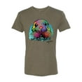 thumbnail image 2 of Wild Bobby, Colorful Neon Seal Animal Lover Mens Premium Tri Blend T-Shirt, Military Green, Medium, 2 of 3