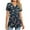 Navy#01, variant on JTZGDY Henley Tops for Women Dressy Casual Summer Boho Floral Pattern Printed Short Sleeve Button V Neck Graphic T-Shirts Loose Oversized Tunic Blouse Beige#01 M