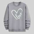 thumbnail image 5 of Sweatshirts for Men Hearted-Printed Graphic Crew Neck Long Sleeve Pullover Fall Tops Gray M, 5 of 6
