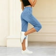 thumbnail image 7 of Guieoi Jeans for Women Plus Size 2026 Trendy Stretch-Waist Pocketed 7/8-Length Stretchy Denim Pants Trousers Clothing Blue XXXL, 7 of 7