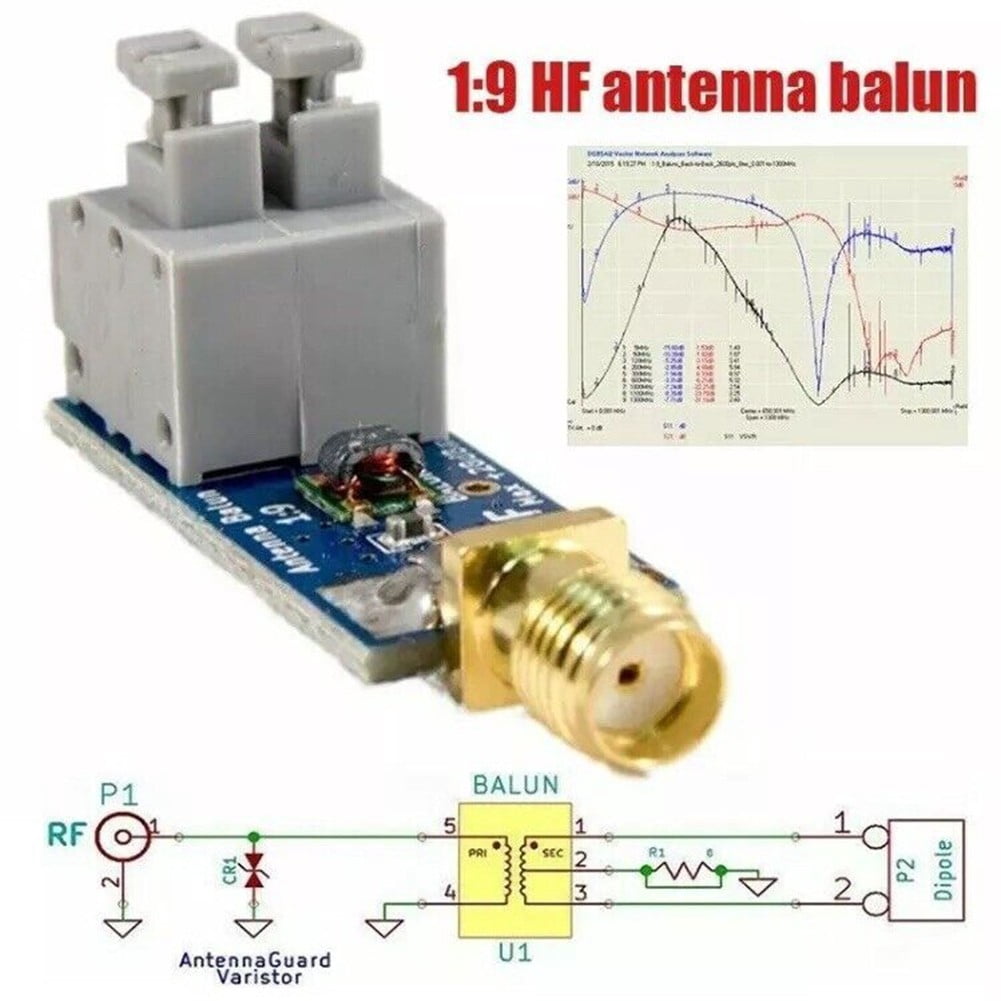 Balun HF 1:9 Pour Antenne RTL-SDR - Amplificateur Radio Amateur - SMA