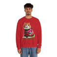 thumbnail image 4 of Chonky Cat Meowy Christmas Unisex Crewneck Sweatshirt by Purring Lion, 4 of 7