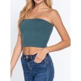 thumbnail image 3 of A2Y Women's Basic Sexy Cute Tube Strapless Cotton Tank Top Dusk Teal S, 3 of 4