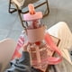 thumbnail image 3 of Botella de agua con pajita, jarra de agua potable grande portátil con correa ajustable para el hombro, para gimnasio, exteriores, Camping, deportes, viajes, 3 of 8