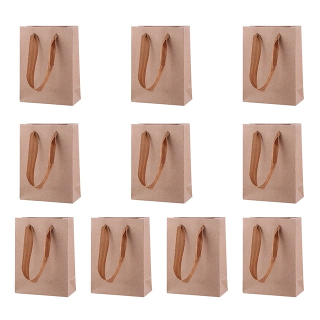 WEUVEB 30Ud Bolsas Kraft Bolsa De Papel Khaki Para Pan Dulces Y Comida Para Llevar