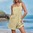 thumbnail image 2 of Diufon Plus Size Women Shorts Rompers Square Neck Sleeveless Playsuits Solid Color Bodysuits with Pockets, 2 of 7