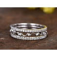 thumbnail image 6 of 1.50 Carat 3 wedding Ring set Wedding Band Stackable Ring set Solid 10k White Gold Anniversary Ring Bridal Ring, 6 of 9