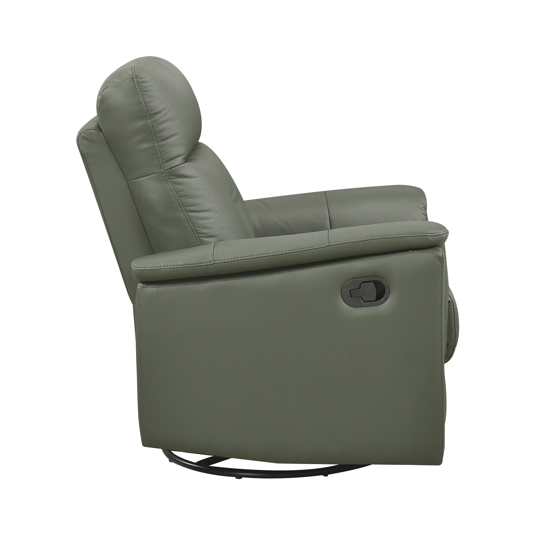 OakvillePark Willowmar Leather Match Swivel Glider Recliner Chair, Green