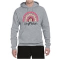 thumbnail image 3 of Waymaker Rainbow Inspirational/Christian Unisex Graphic Hoodie Sweatshirt, Heather Grey, Medium, 3 of 5