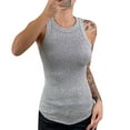 thumbnail image 2 of Blouses Women's Summer Fashion Casual Solid Color Round Neck Sleeveless Top Tight Tank Top Womens Tops Kagetolytai Gray M, 2 of 5
