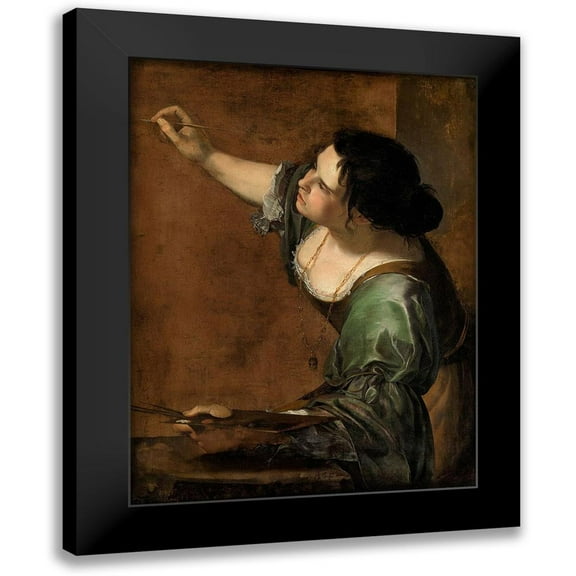 Gentileschi, Artemisia 11x14 Black Modern Framed Museum Art Print Titled - Self-Portrait as the Allegory of Painting